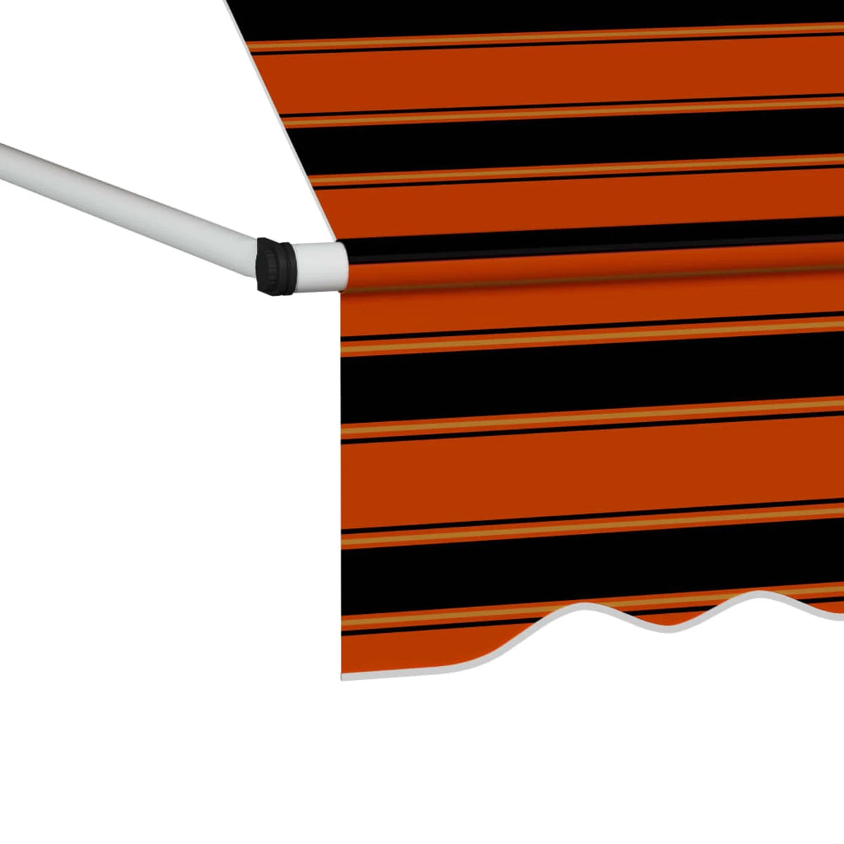 137.8" Manual Retractable Awning Orange and Brown Z82494