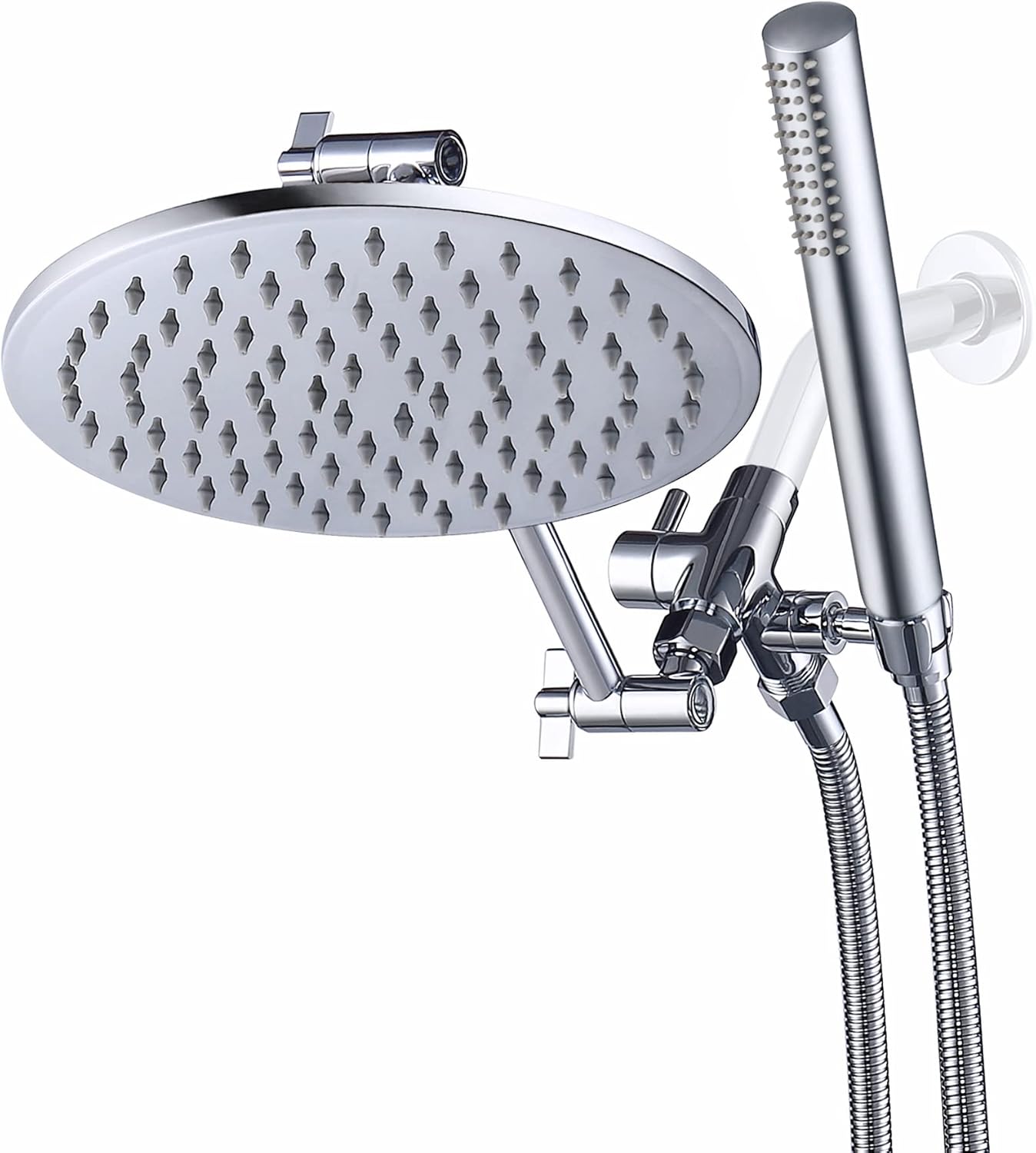 All Metal Dual Shower Head Combo with Adjustable Extender (Matte Black) Y35003