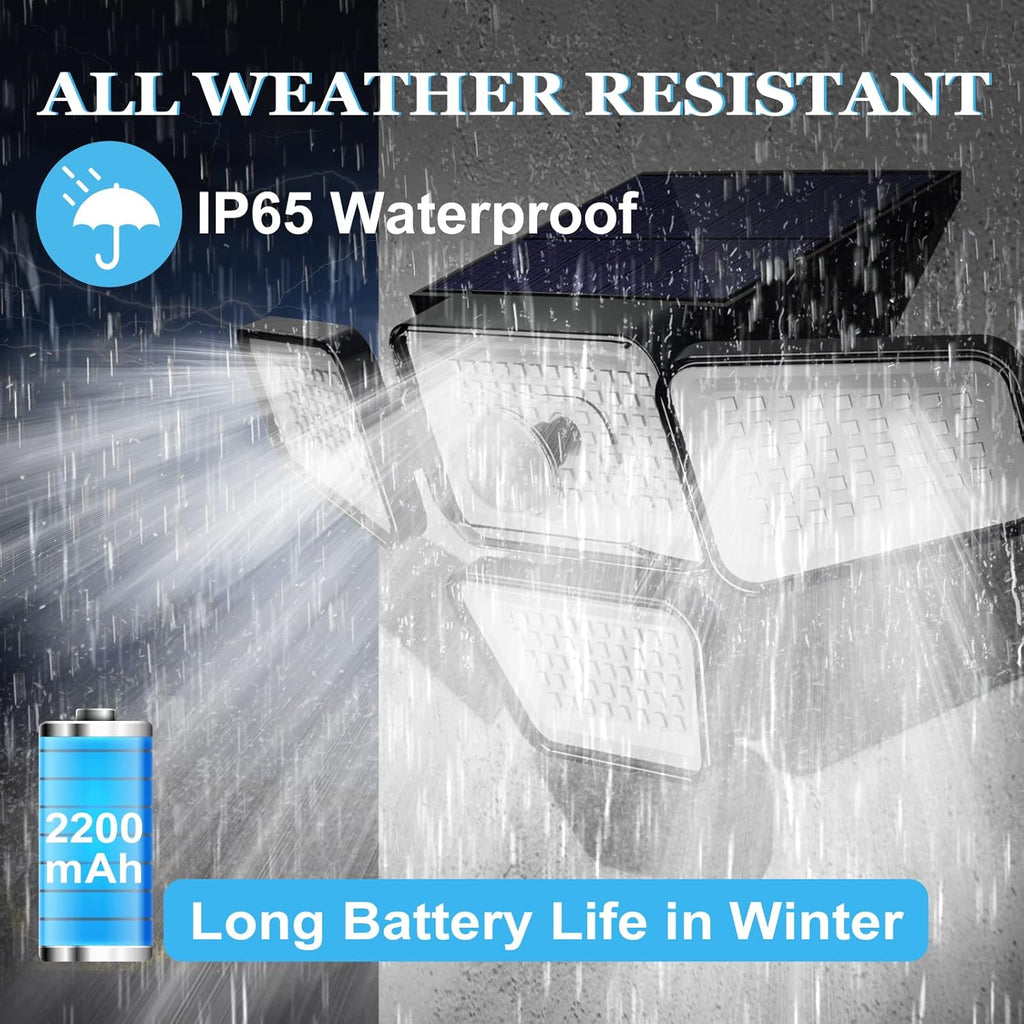 6 Pack Cold White 62 LED Solar Landscape Spotlights I3477