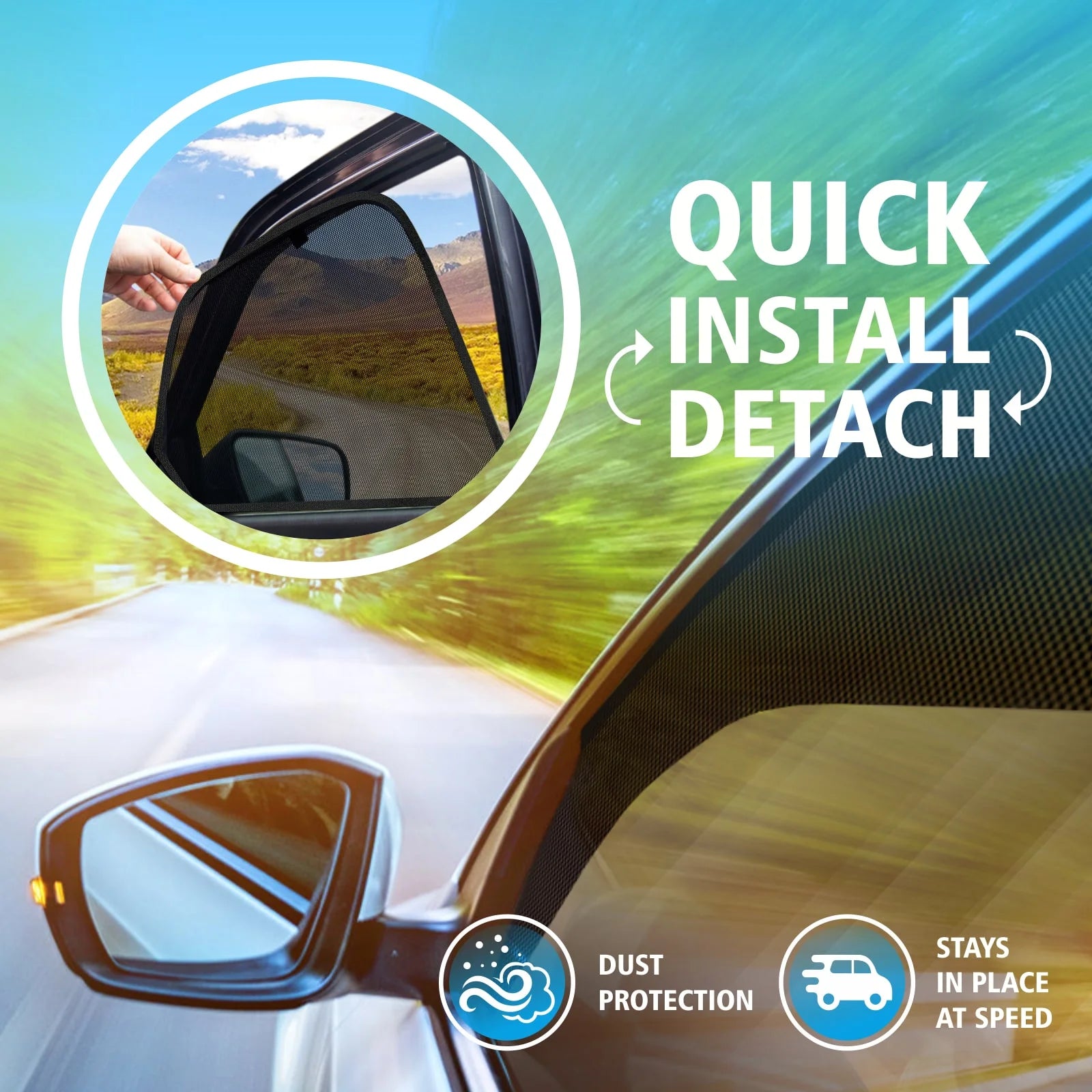 Magnetic Car Window Sunshade 4 Pc. Set D3199