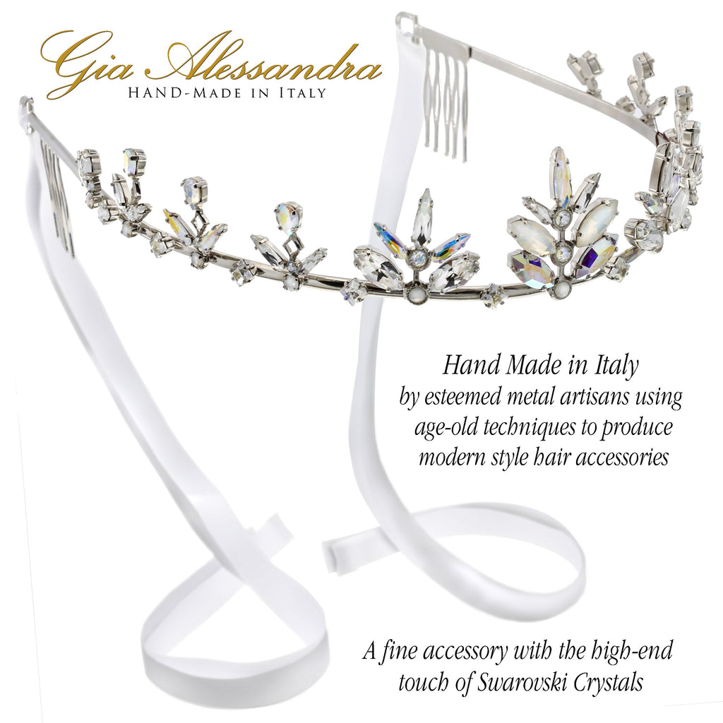 Silver Wedding Bridal Tiara With Swarovski Crystals F623