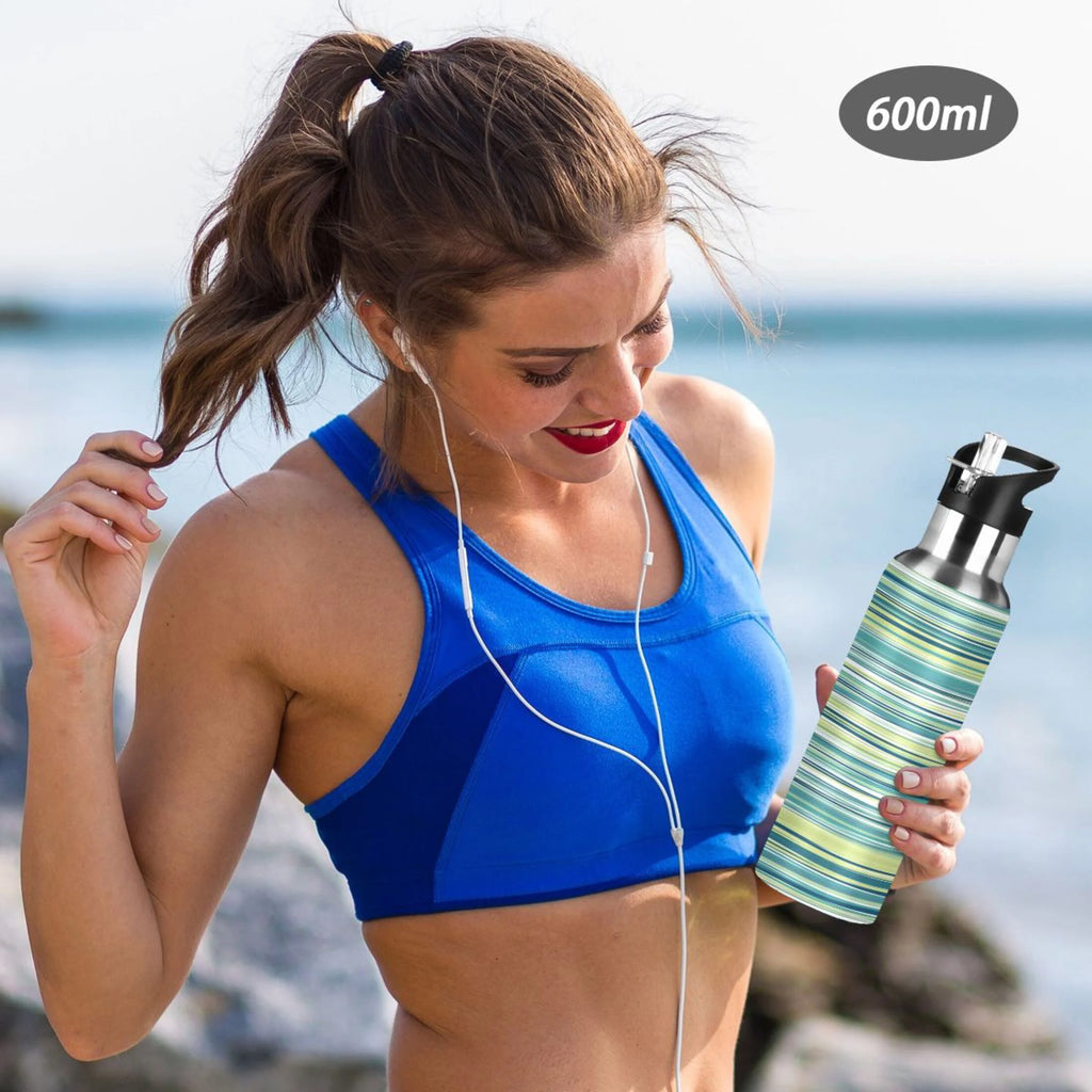 Green Stainless Steel Water Bottle with Straw Lid 20 OZ N758573