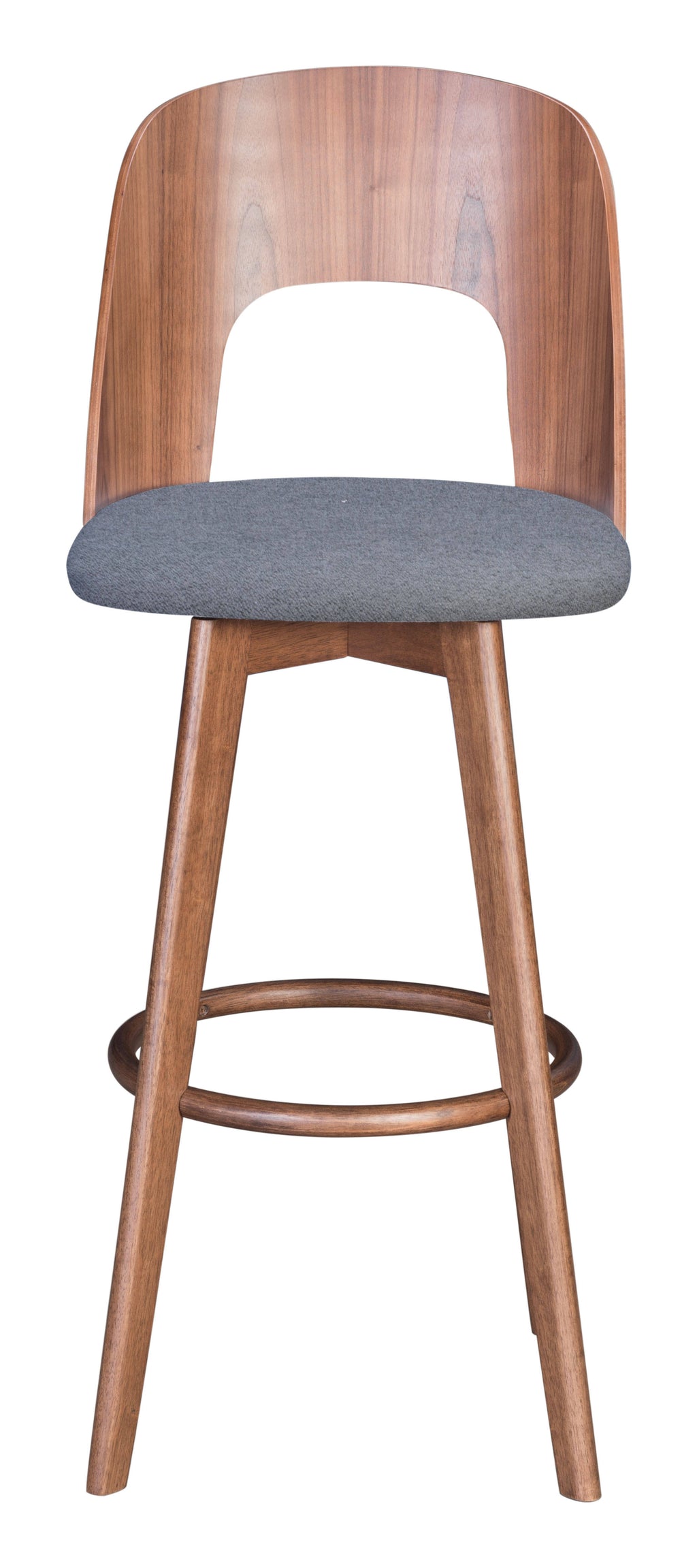 Walnut & Dark Gray Barstool (Set of 2) R978