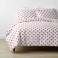 Red Organic Cotton Percale Twin Duvet Cover Set G37025