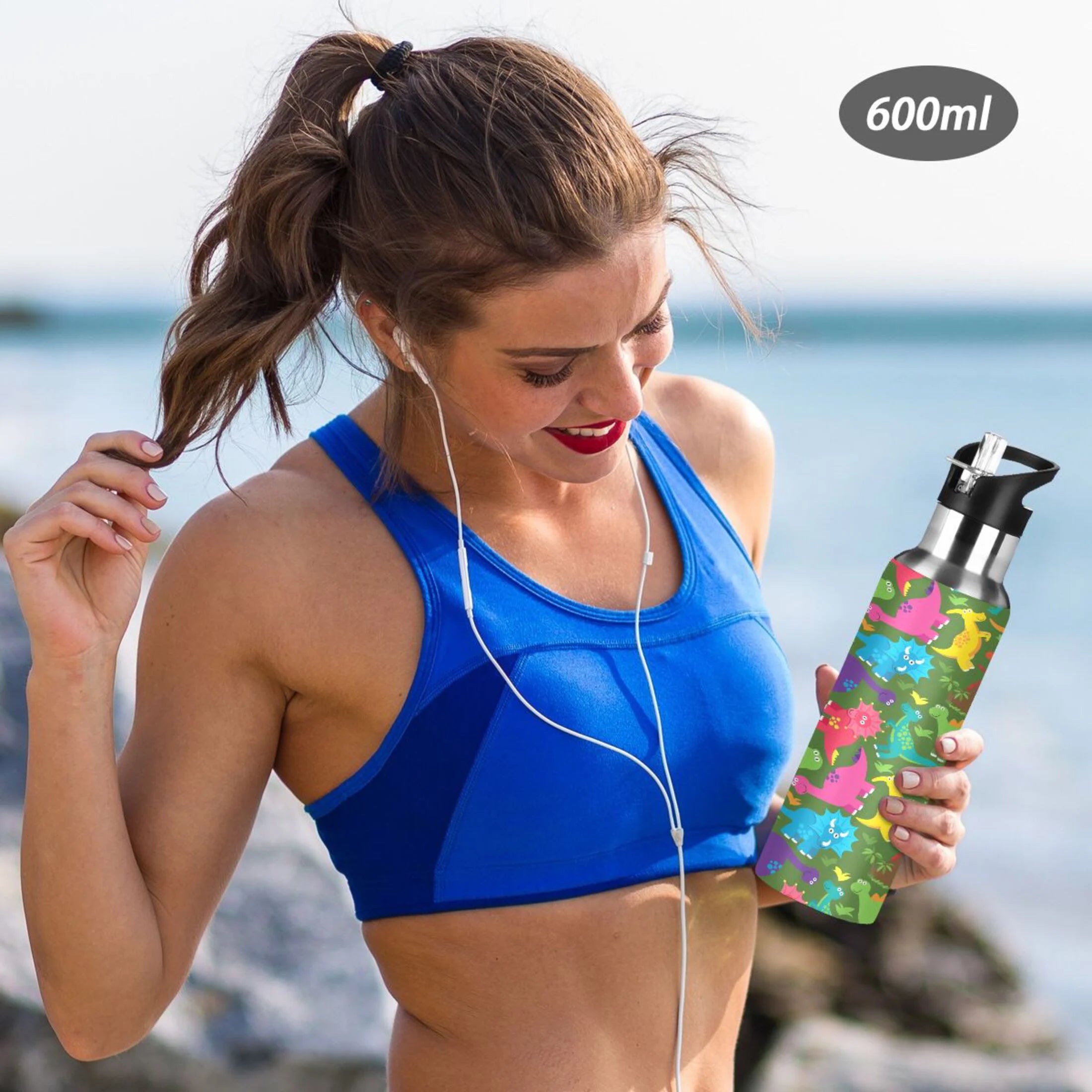 Stainless Steel Water Bottle with Straw Lid Vacuum Insulated 20 OZ D608