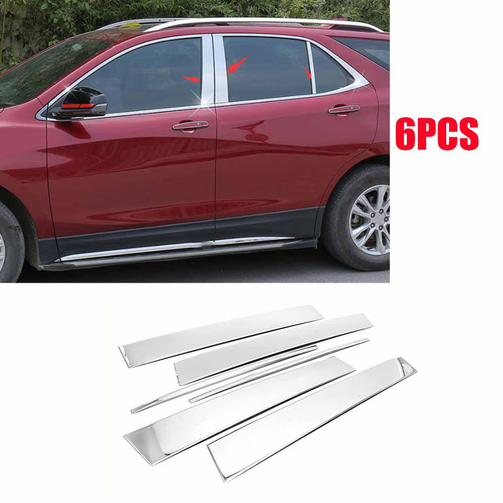 6pcs Chrome Stainless Steel Pillar Post Trims R56352