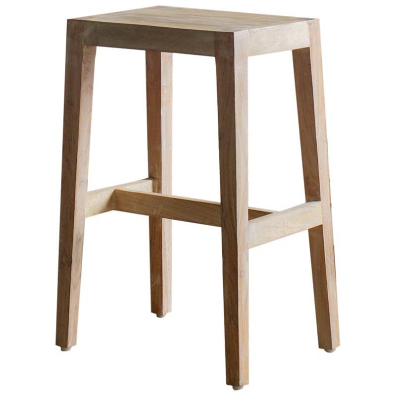 Brown Wood Seat Stool I41253