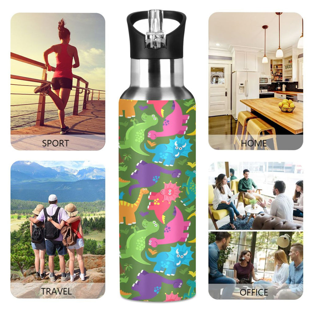 Stainless Steel Water Bottle with Straw Lid Vacuum Insulated 20 OZ D608