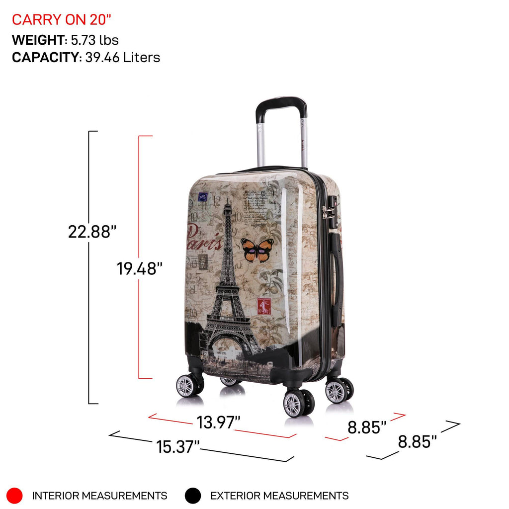 Black Butterfly Prints Lightweight Hardside Spinner 20 inch Carry-On P18948