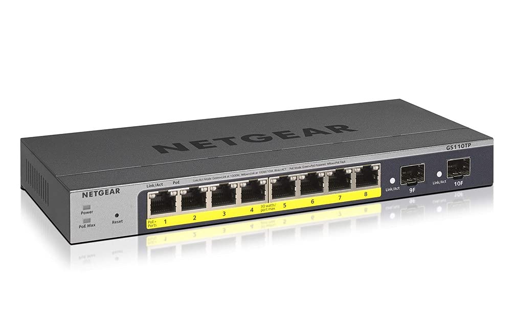 10-Port Gigabit Ethernet Smart Managed Pro PoE Switch with 8 x PoE+ 120W P5548