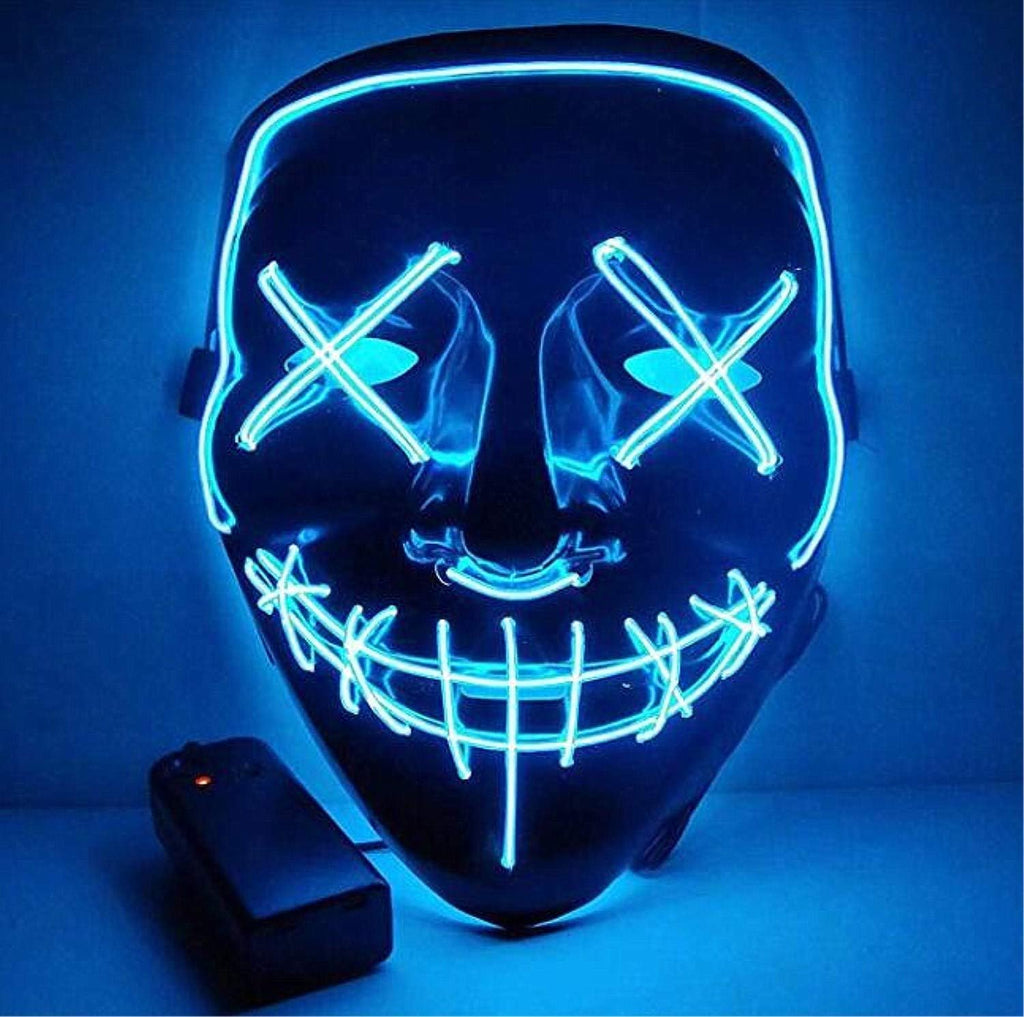 Blue Sound Induction Light Up Halloween Mask S283