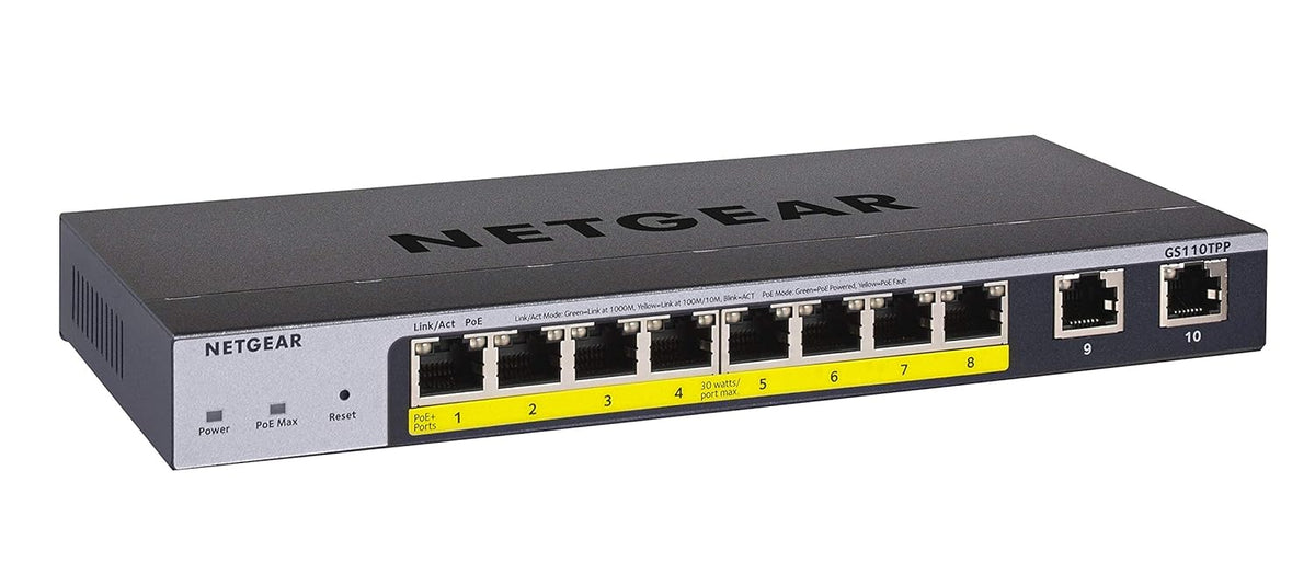 10-Port Gigabit Ethernet Smart Managed Pro PoE Switch with 8 x PoE+ 120W P5548