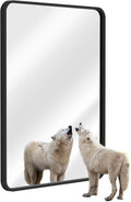 Black Rectangle Wall Mounted Mirror with Aluminum Frame L222