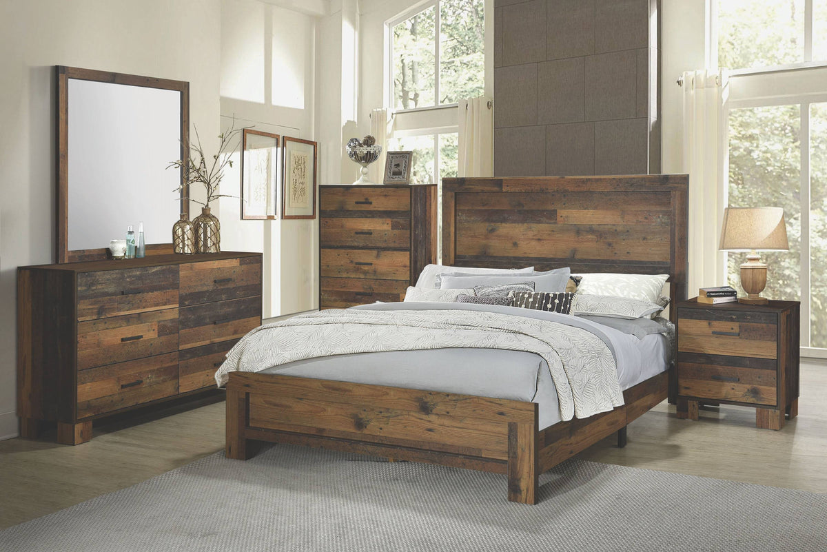 Rustic Pine Twin Panel Bed H1285