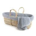 Grey Cable Knit Moses Basket and Bedding Set B4469