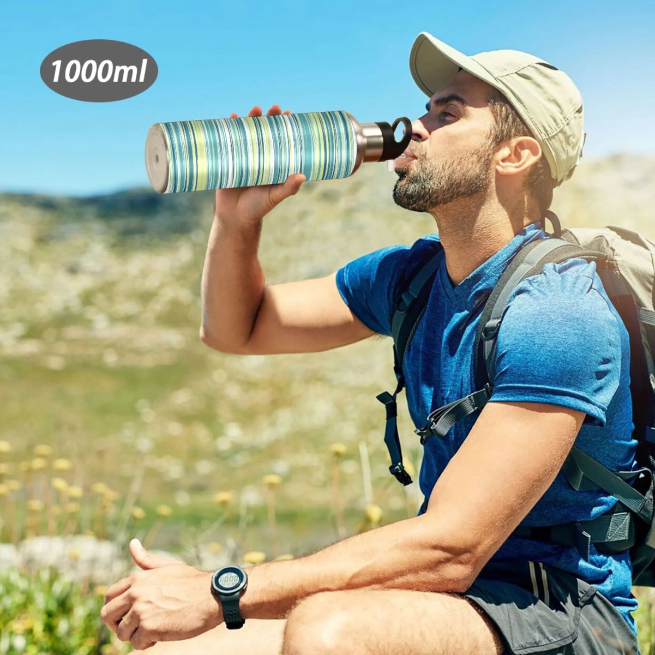 Green Stainless Steel Water Bottle with Straw Lid 20 OZ N758573