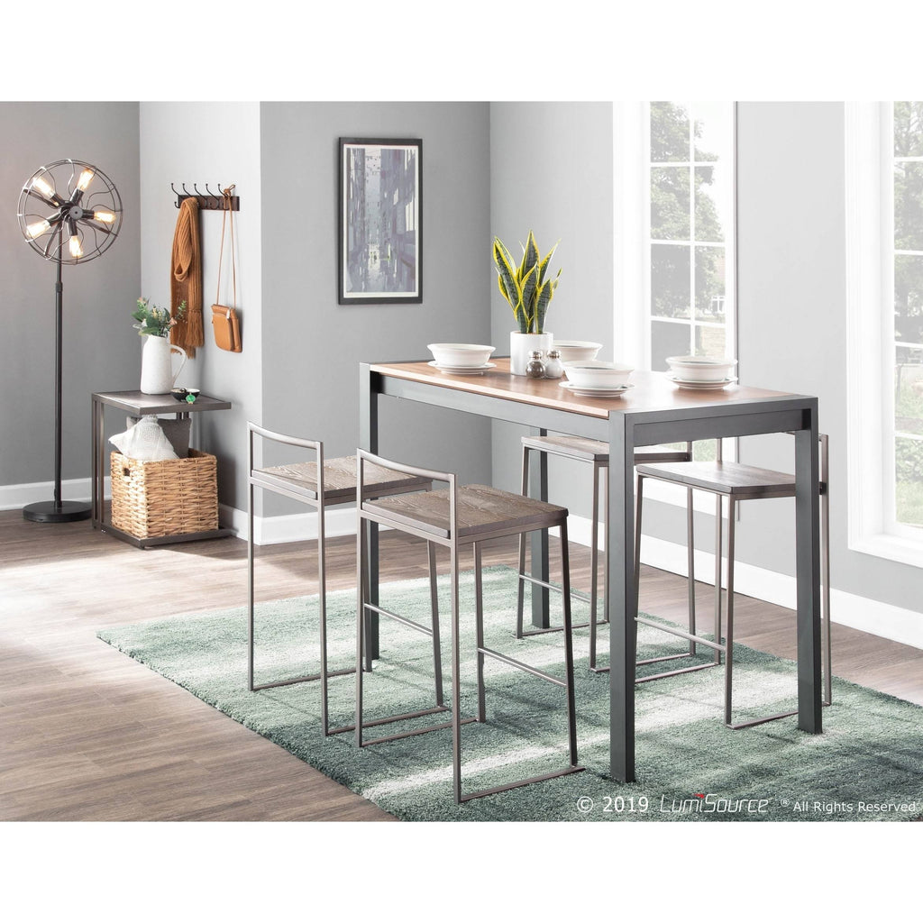 Antique Metal and Walnut Wood Dining Table A7249