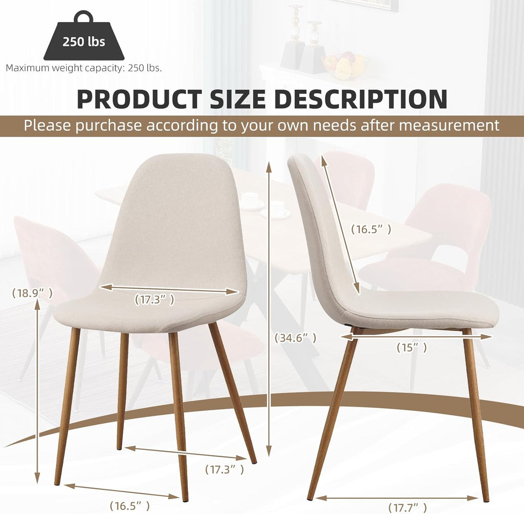 Camel Brown Faux Leather Dining Side Chairs Set of 4 with Metal Legs J6749