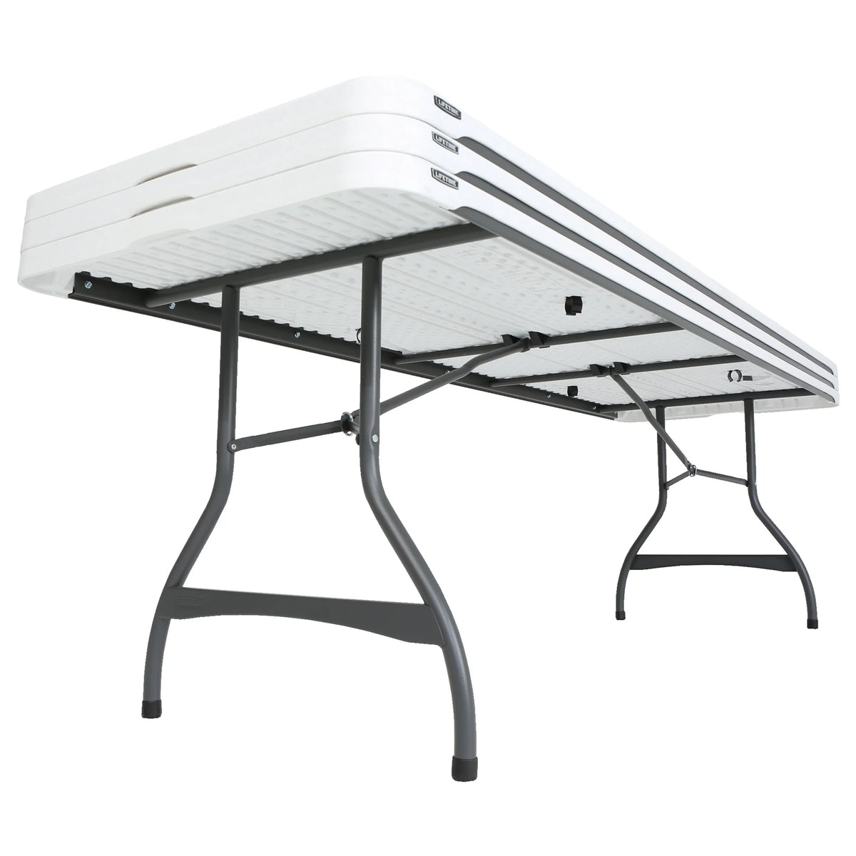 White Granite 8 Foot Rectangle Folding Table D2164