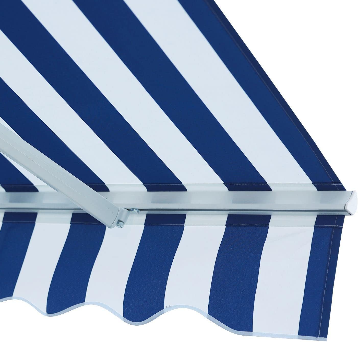 Manual Retractable Patio Door Window Awning Canopy Sunshade Shelter Outdoor Front Door Window Awning Patio Canopy Rain Cover UV Protected Eaves 11.8 x 8.2 FT R561954