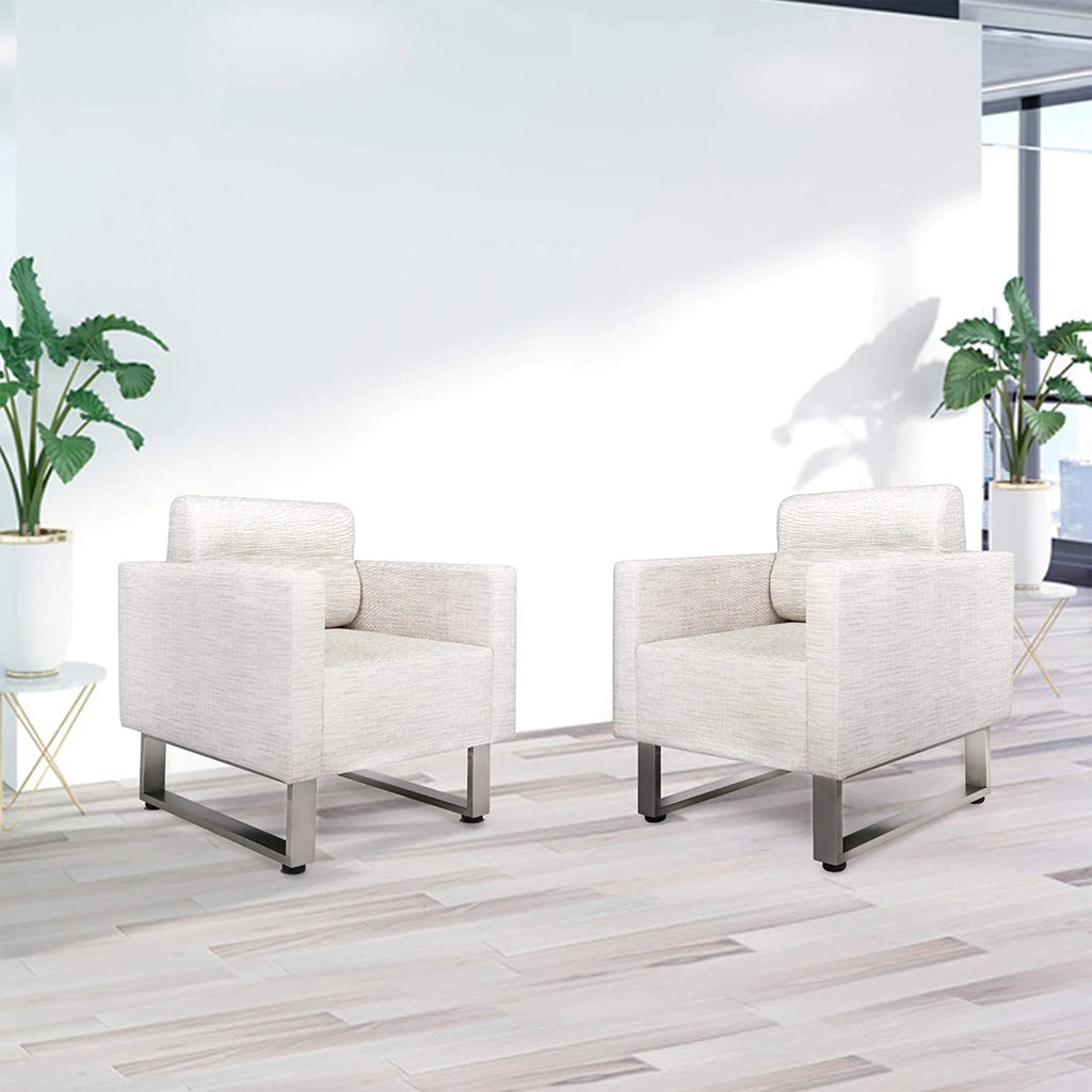 White Leather Lounge Accent Chair T519
