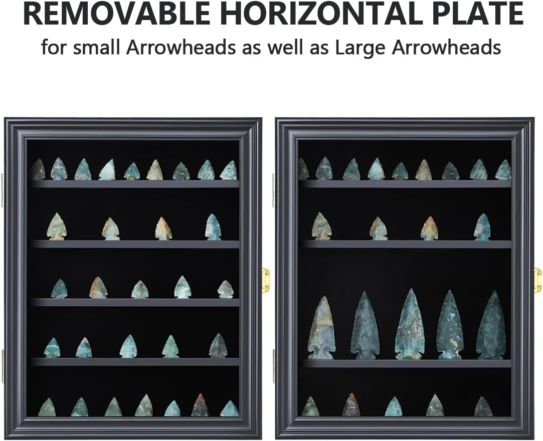 Black Small Arrowhead Display Case with UV Protection W921953