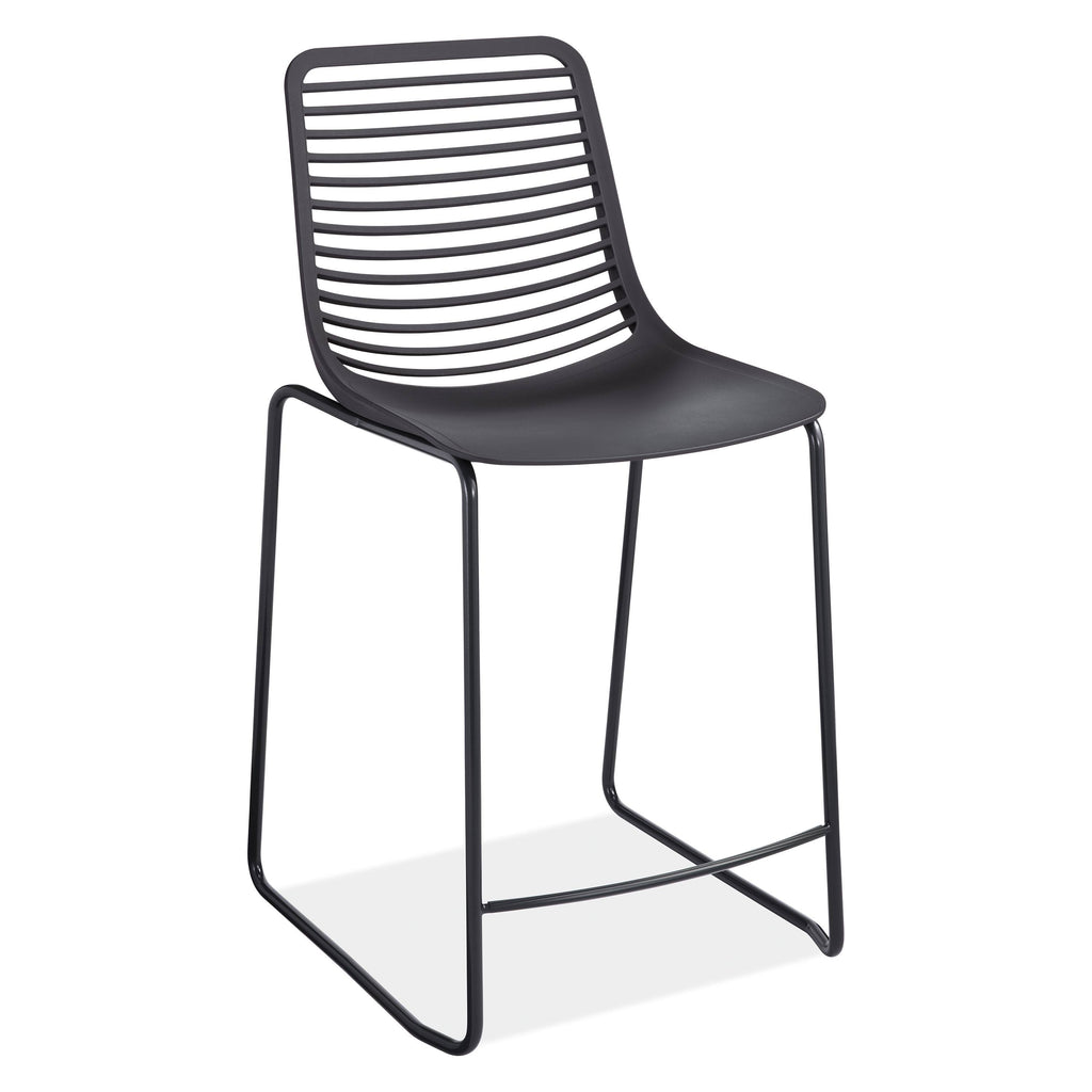 Modern Mini Counter Stool in Blue w/ Chrome Base U59929