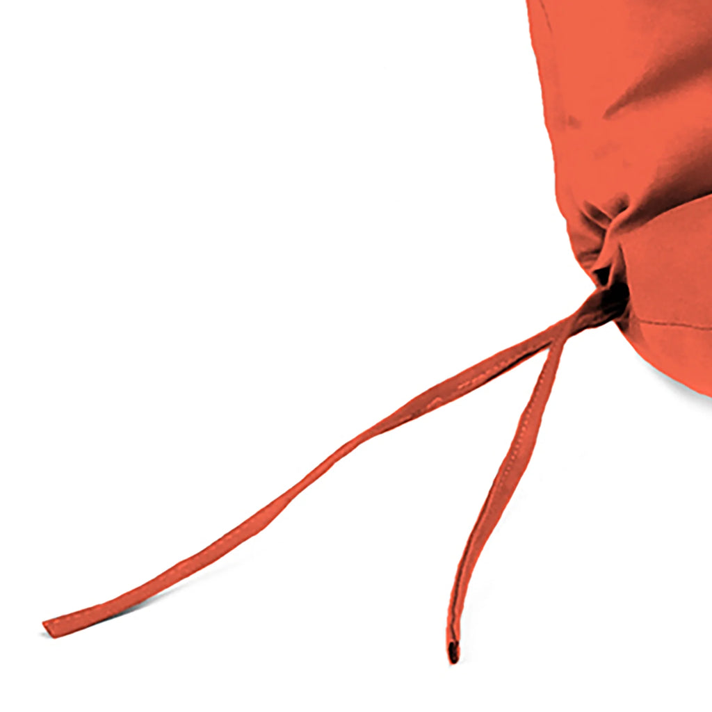 Melon Orange Solid Rectangular Outdoor Chaise Lounge Cushion with Ties and Hanger Loop O84596