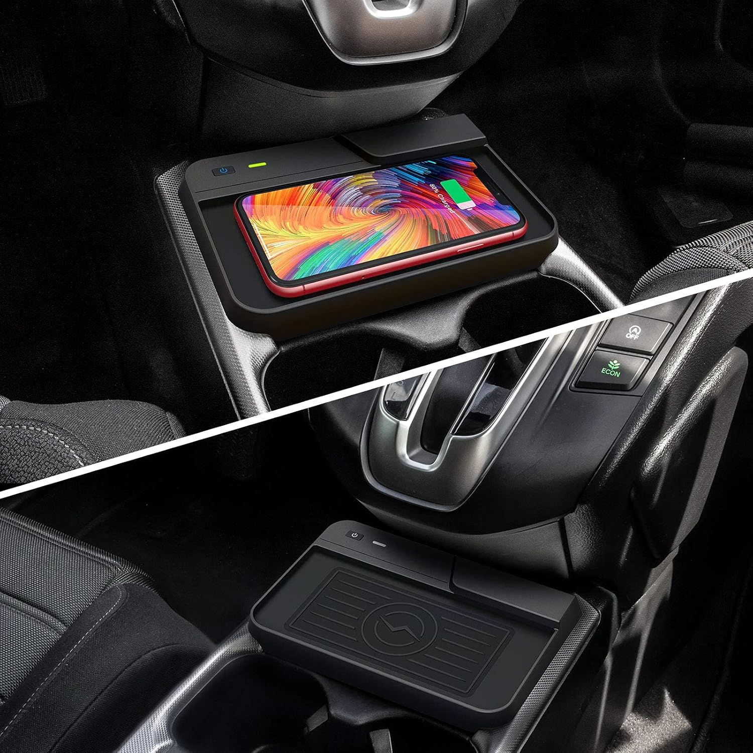 Wireless Charger Center Console Holder Storage Box with Wireless Charging Pad Mat for CR-V Interior Accessories Pack of 2 G7371