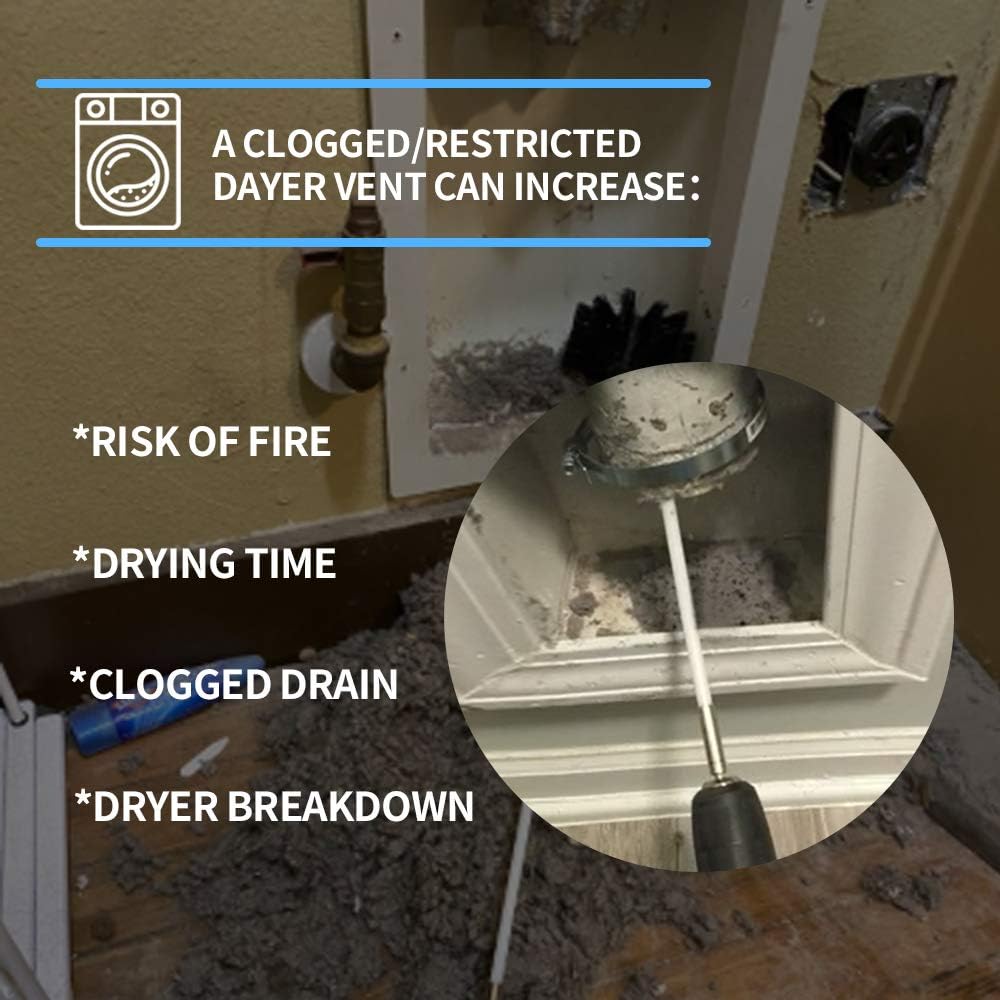 36 Feet Dryer Vent Cleaning Kit with Drill Attachment J2291