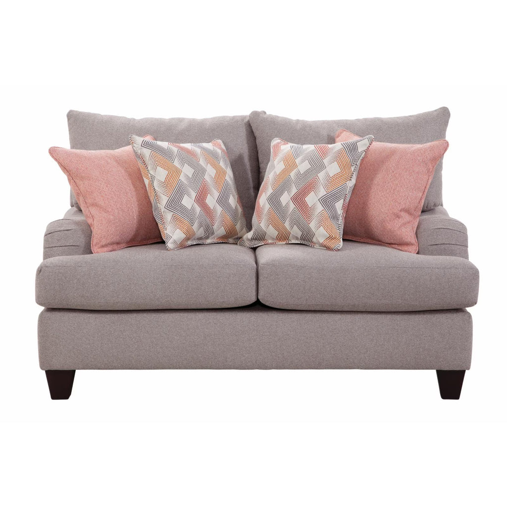 Woven Chenille Rolled Arm Loveseat with 4 Accent Pillows W273031