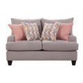 Woven Chenille Rolled Arm Loveseat with 4 Accent Pillows W273031