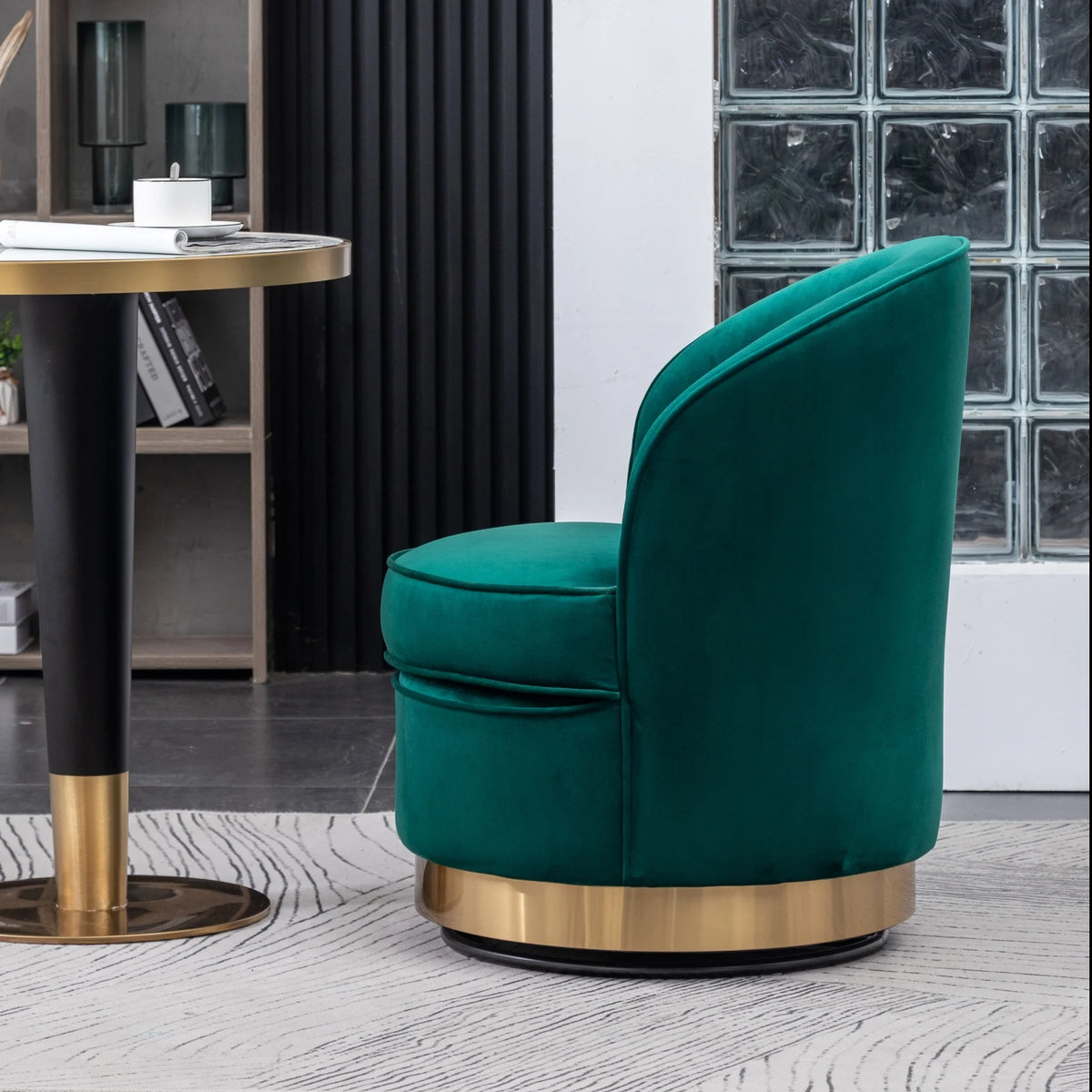 Green Velvet Swivel Chair U309
