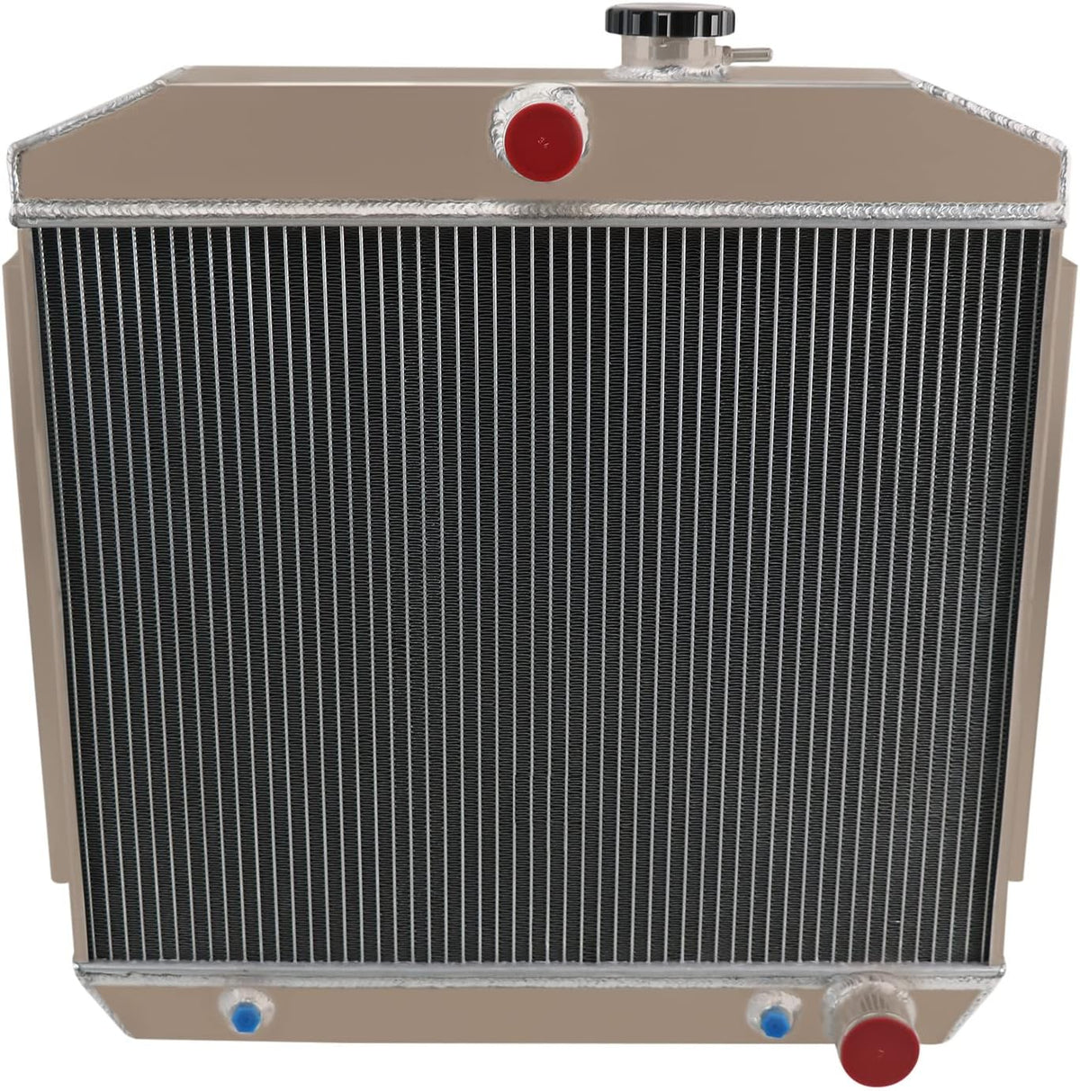 4 Row Radiator with Shroud 16" Fan for 1955-1957 Chevy Bel-Air Nomad V8 T633448