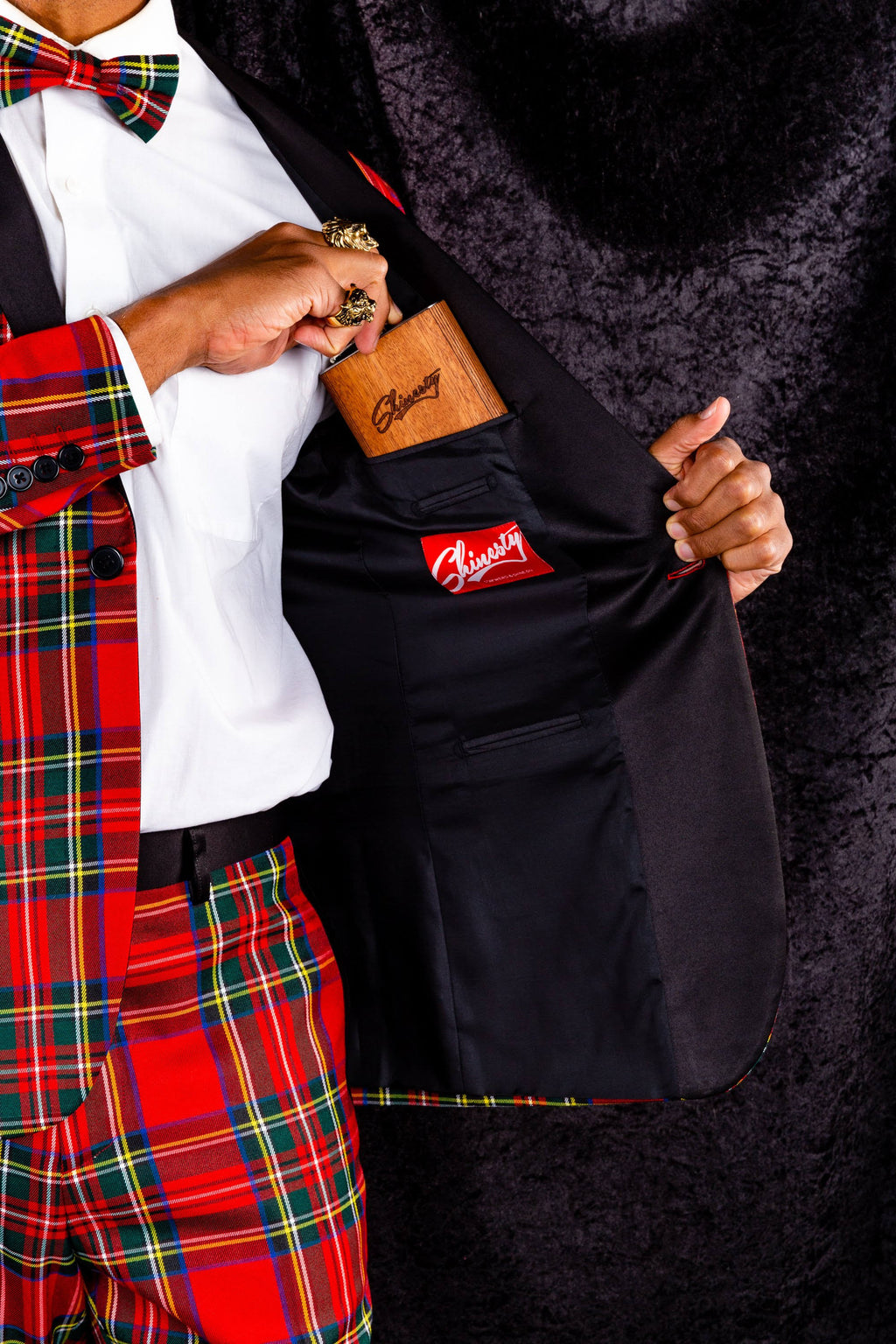 Tartan Plaid Tuxedo Size 40 Black/Red P994321