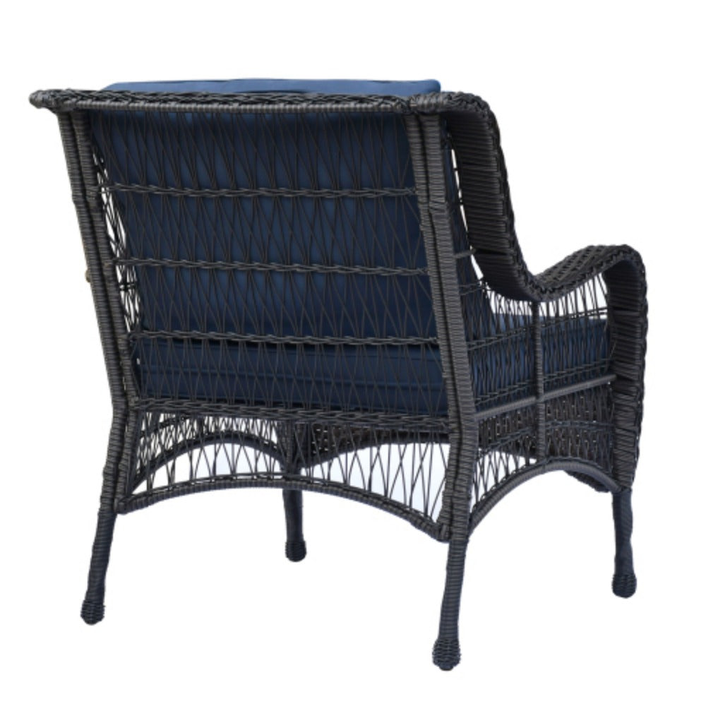 6-Piece Rattan Outdoor Conversation Set Navy Blue Metal H187