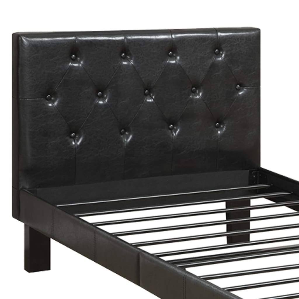Black Faux Leather Headboard Full Bed S436748