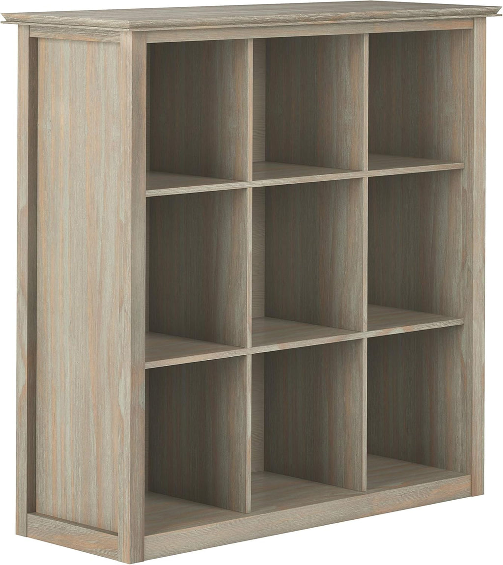 9 Cube Solid Wood Bookcase in Russet Brown W449936