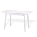Extendable Rectangular Solid Wood Dining Table, White, 29 H x 43-55 Large x 31 W K462895