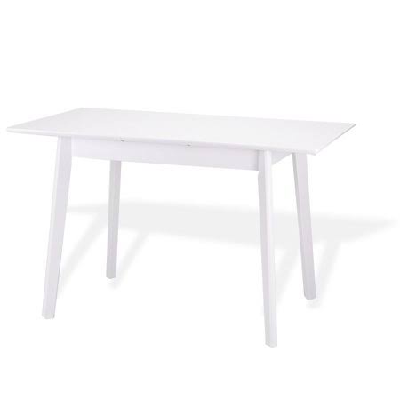 Extendable Rectangular Solid Wood Dining Table, White, 29 H x 43-55 Large x 31 W K462895