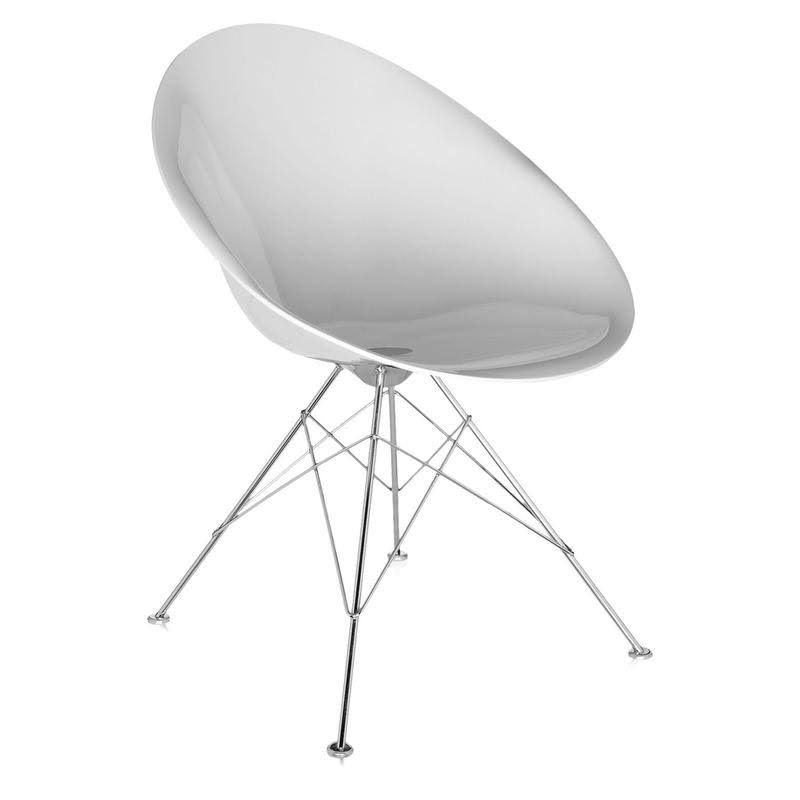 Glossy White Swivel Armchair L6656