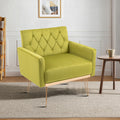 Olive Green Velvet Upholstered Accent Chair with Button Tufted Design and Metal Legs V714174