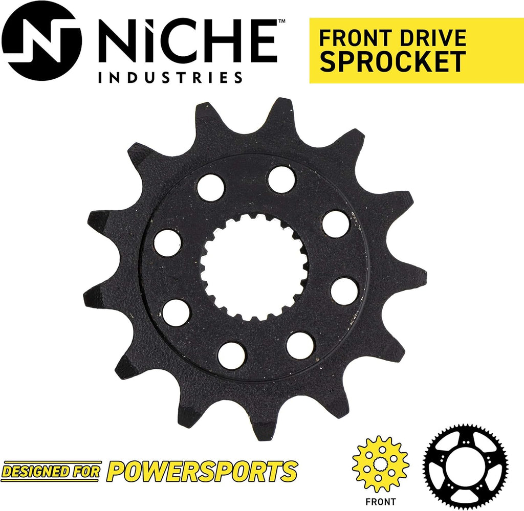 Drive Sprocket Chain Combo Front 13 Rear 48 Tooth 520NZ Standard 114 Links Pack of 2 C110