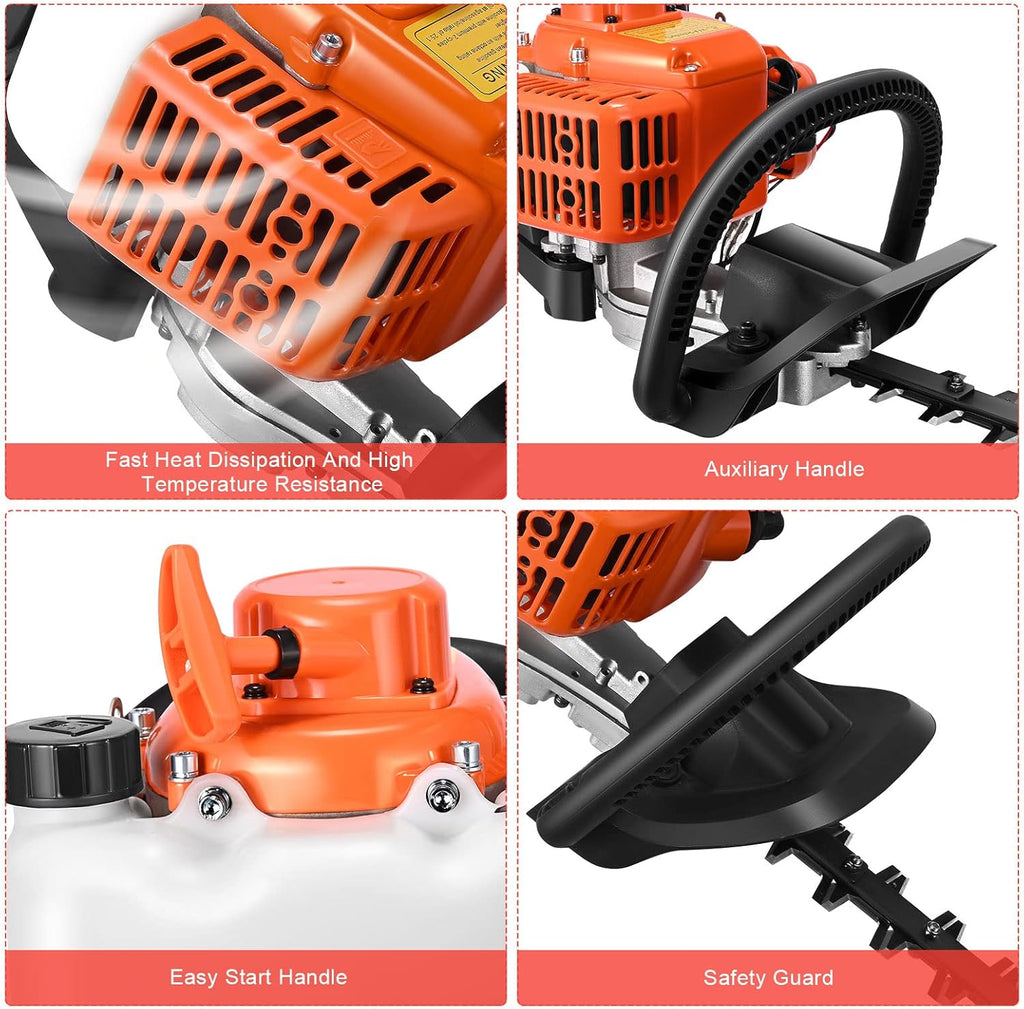 23.6cc Gas Hedge Trimmer 24" 2 Cycle Recoil Gasoline Trim Blade K330