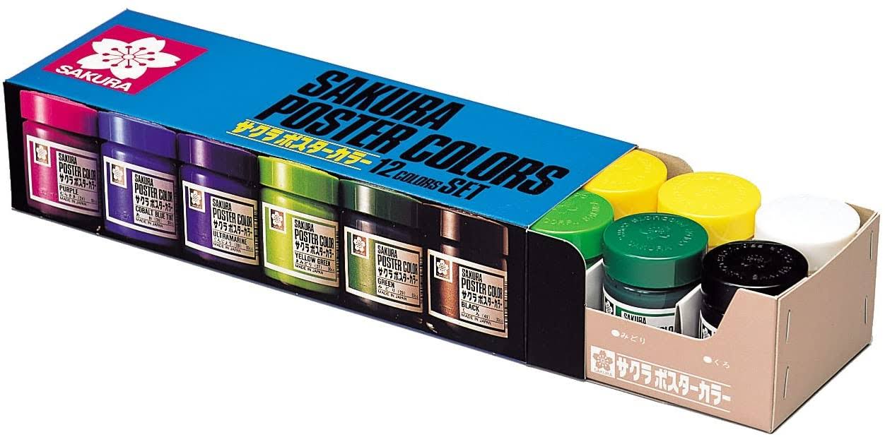 12 Color Poster Color Paint Set 30ml F57974
