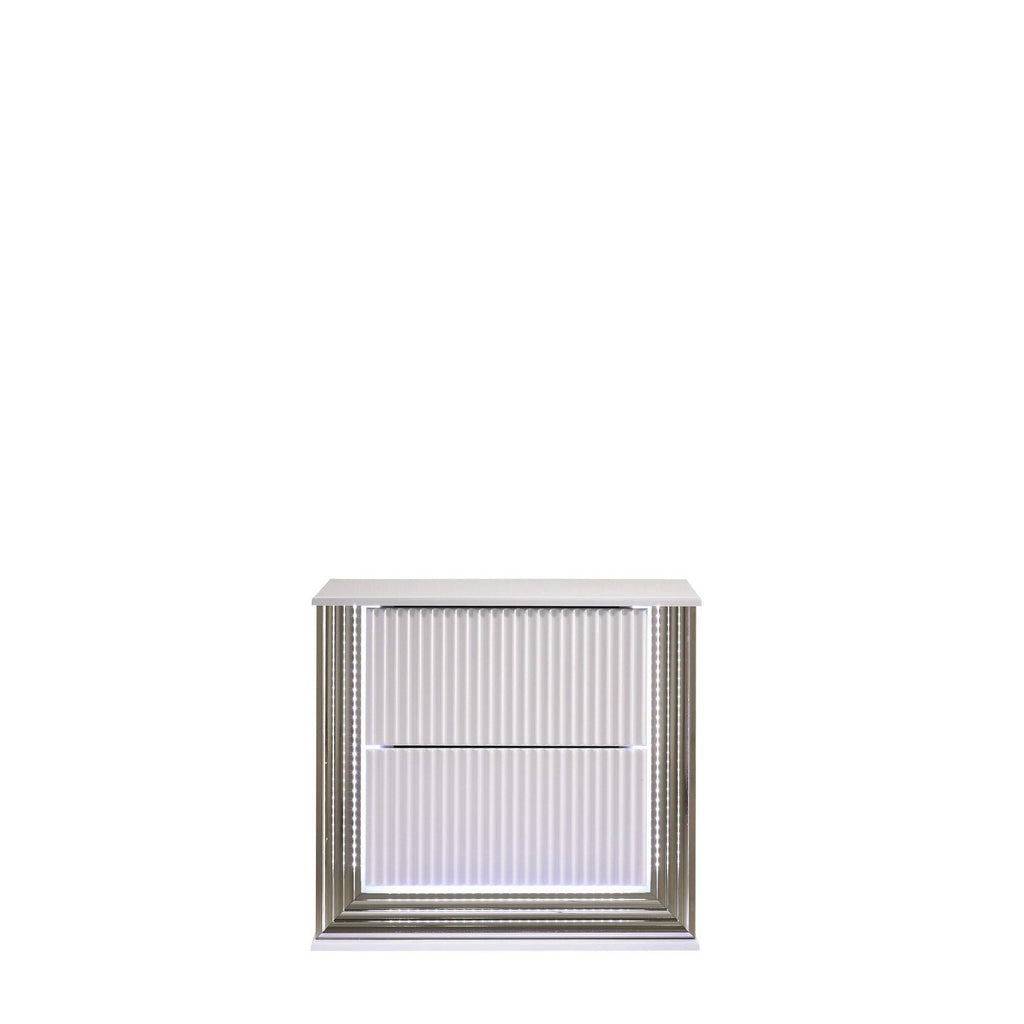 White Nightstand G8066