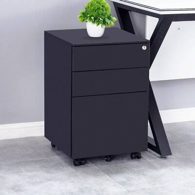 Black 3 Drawer Filing Storage Cabinet K3303