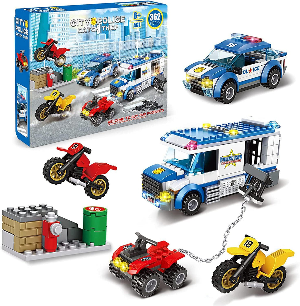 362 Pieces Police Car Building Block Set Pack of 2 Q627366