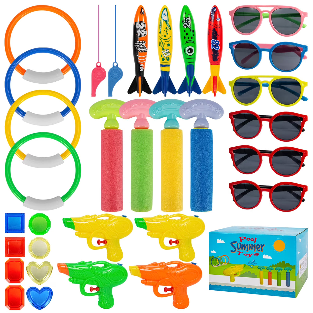 Swim Pool Diving Toys Water Rings Sticks Octopus Torpedo Balls L1089