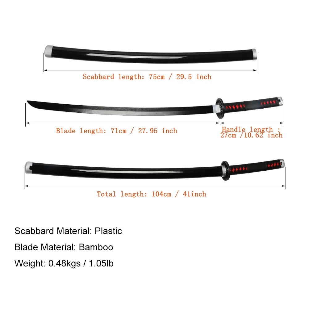 Bamboo 41 inches Cosplay Sword with Belt Holder Stand I588